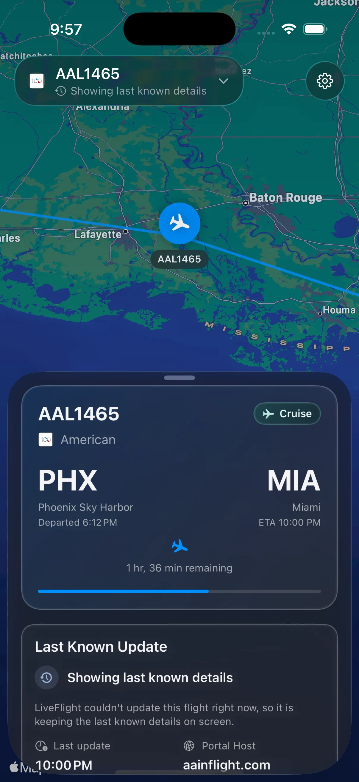 CabinLink on iPhone — Offline fallback